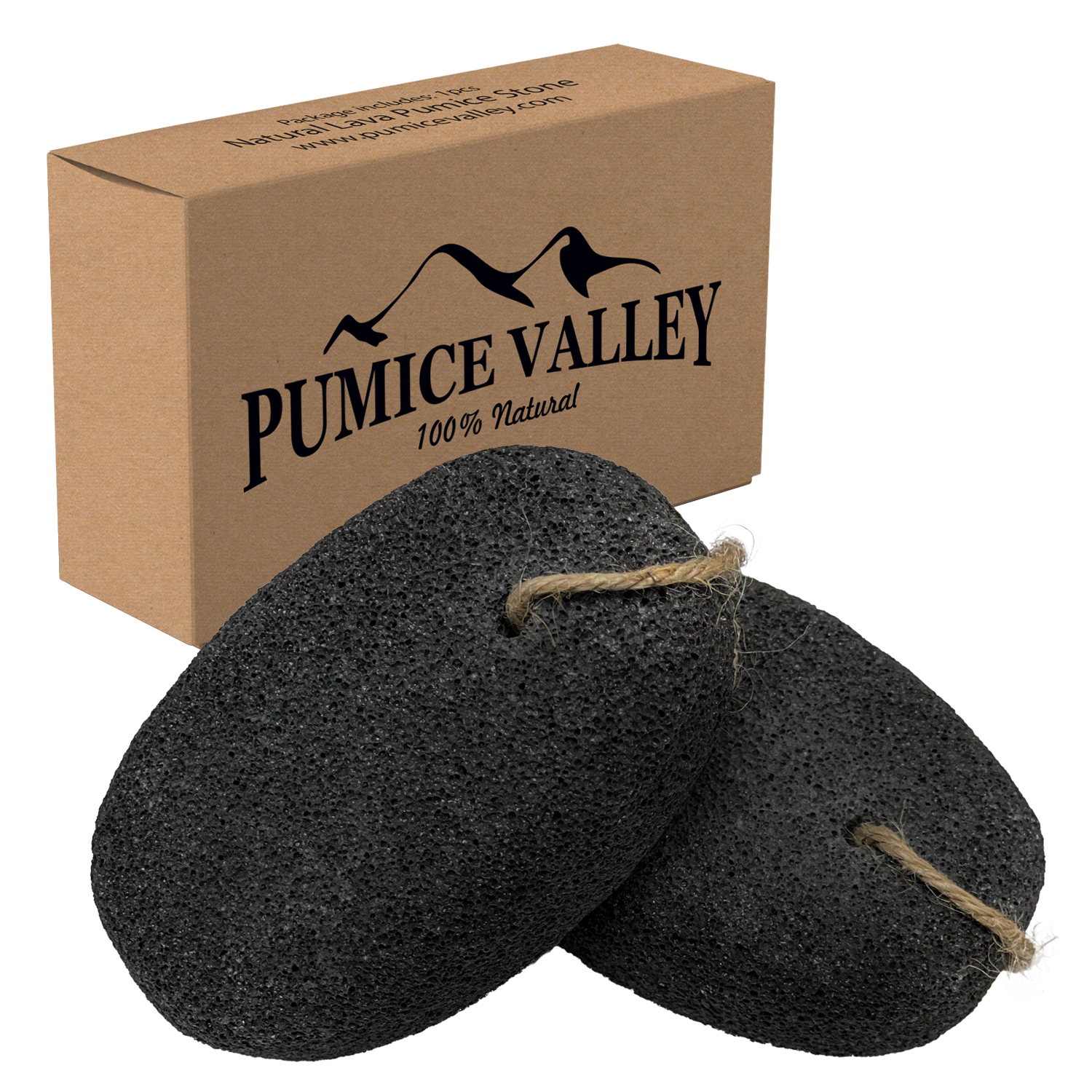 Natural Earth Lava Pumice Stone Black Set 2 pcs