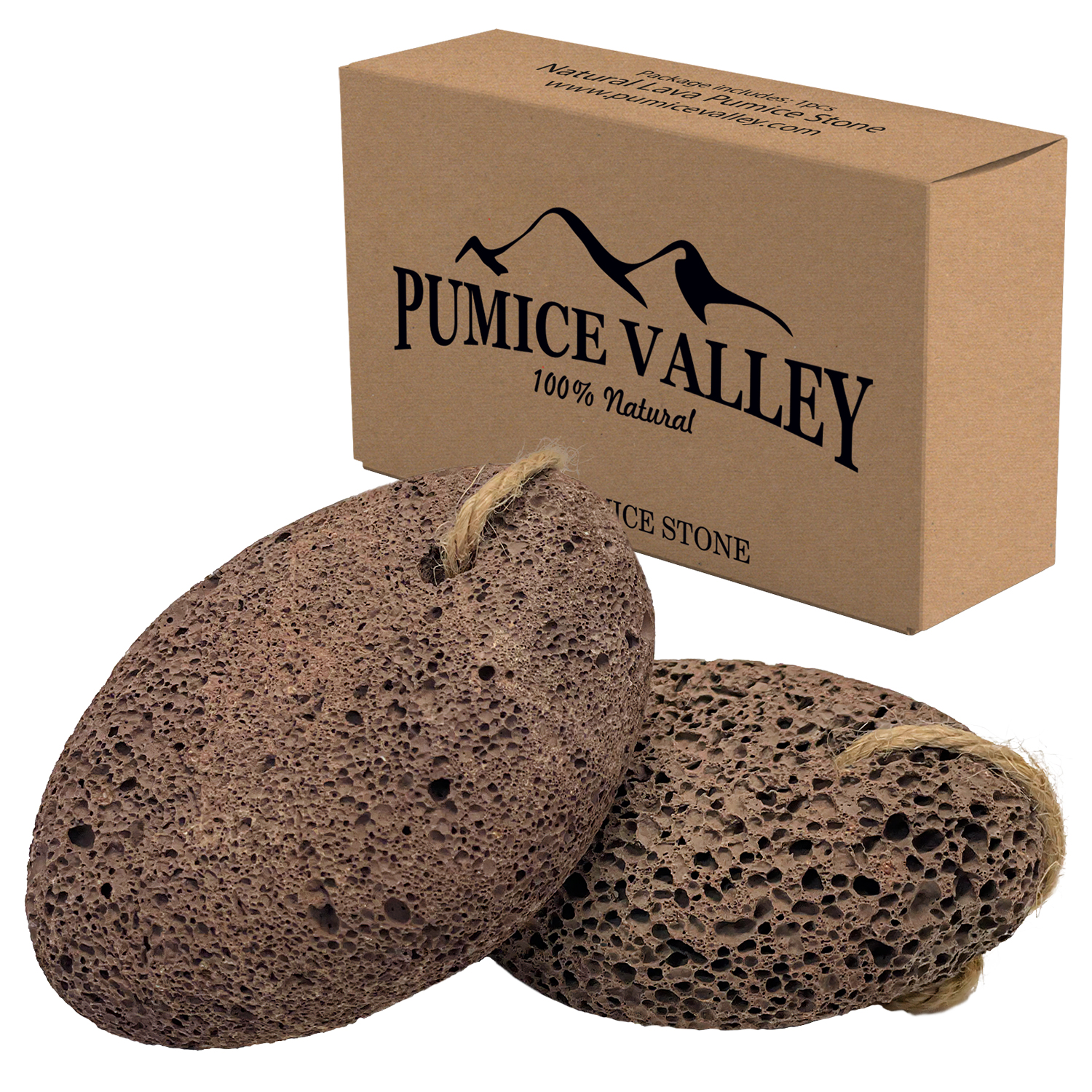 Natural Earth Lava Pumice Stone Brown Set 2 pcs