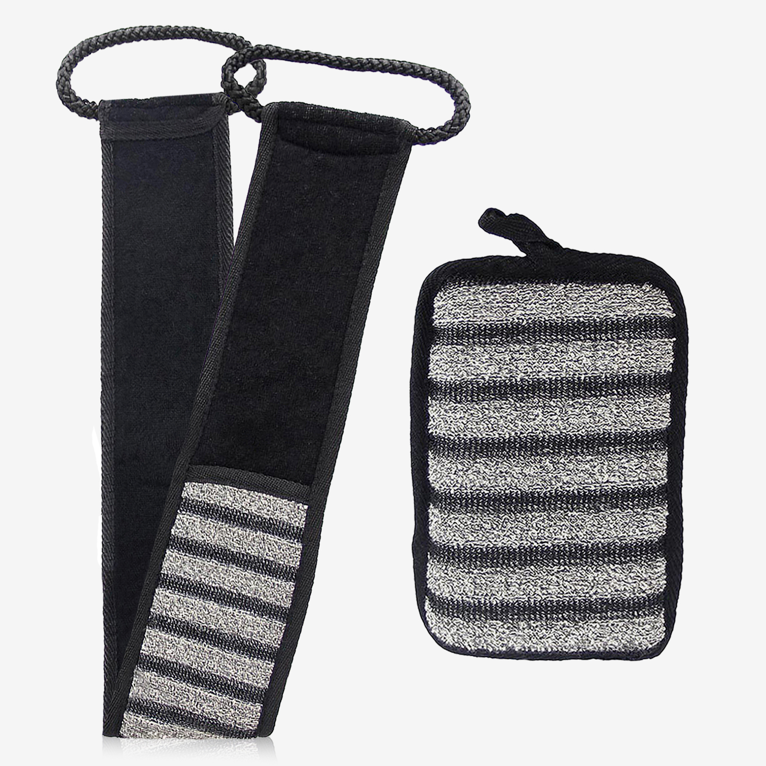 Body Scrubber Set of 2 pcs - with Bamboo Charcoal