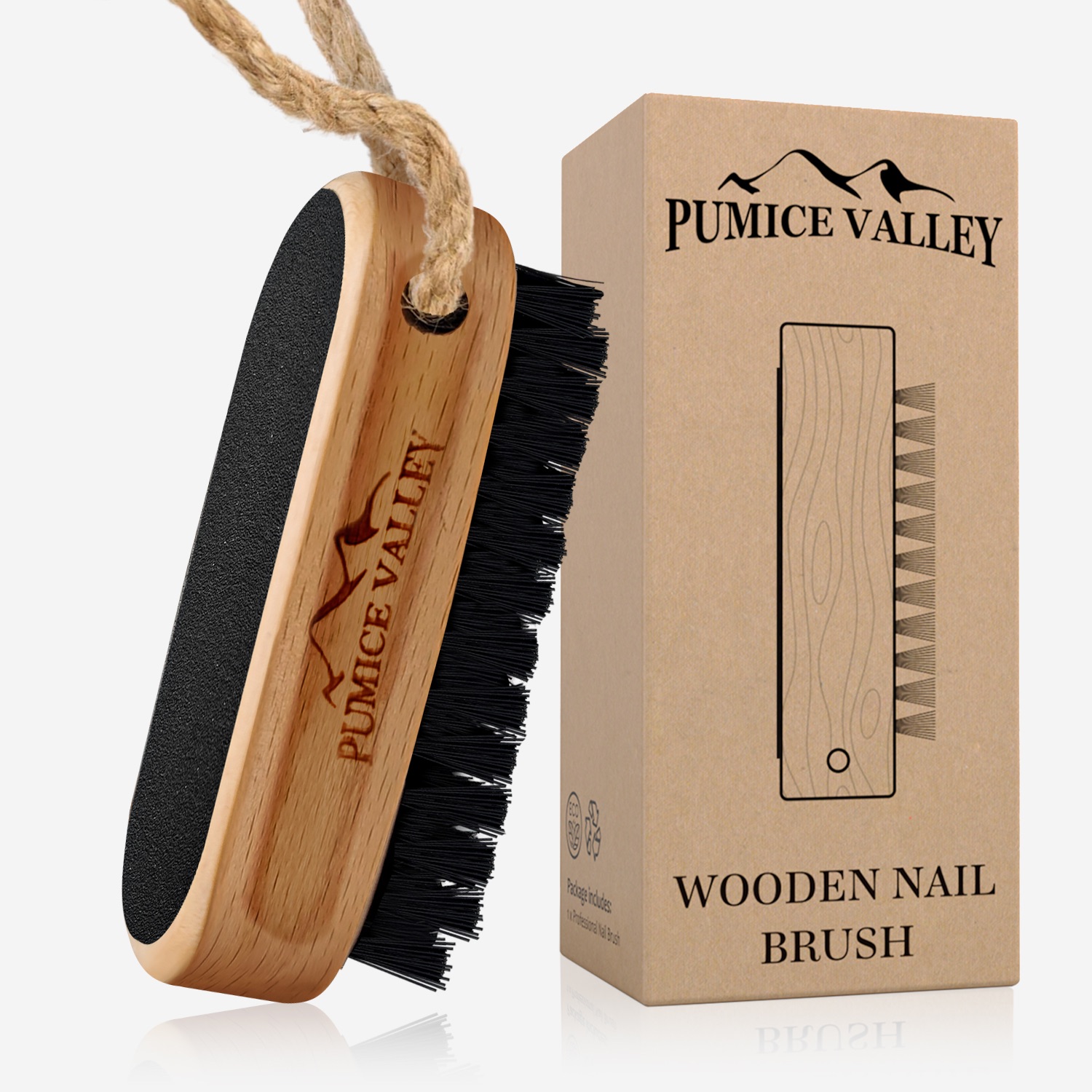 2-Sided Wooden Nail Cleaning Brush