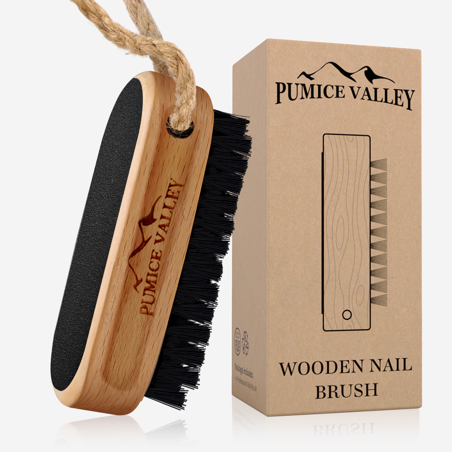 Pumice Valley  2-Sided Wooden Nail Cleaning Brush