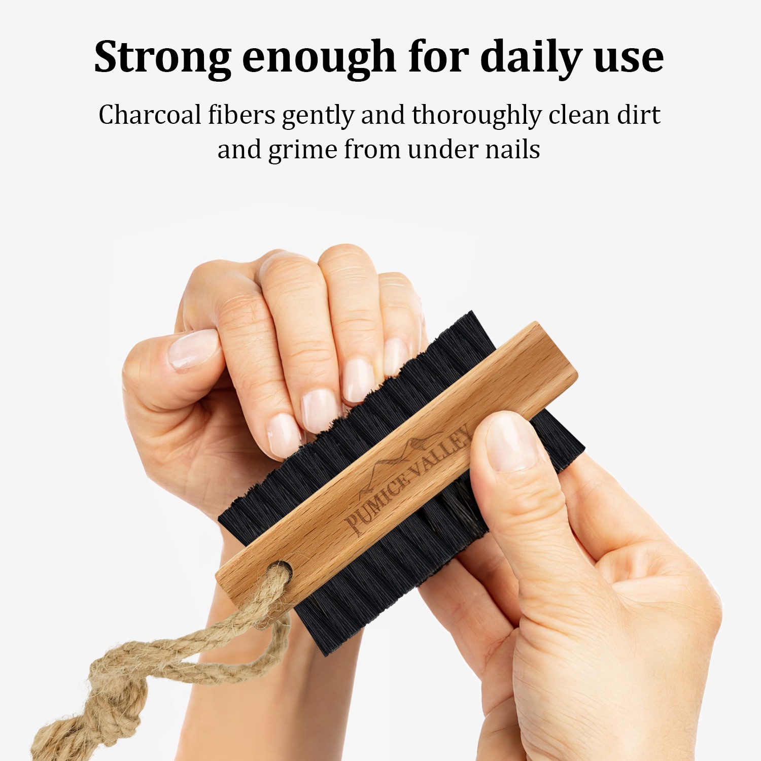 Konex Non-Slip Wooden Two-sided Hand and Nail Brush. India | Ubuy